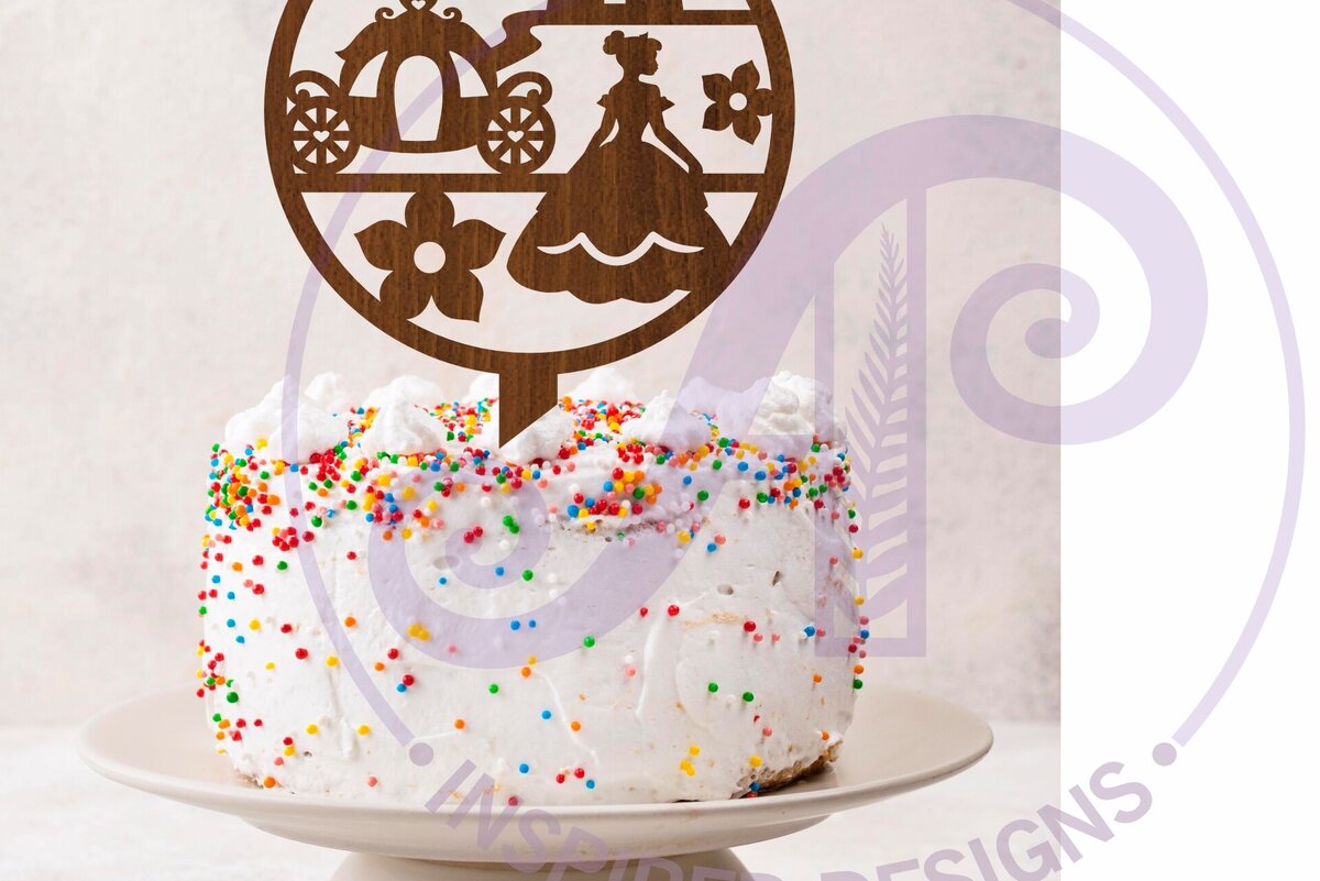 Σετ των 2 Intra απο ξύλο plywood 3mm-4mm πάχος – Princess Scene Cake Topper Δίασταση  20x20 cm INTRAFABR-115173735