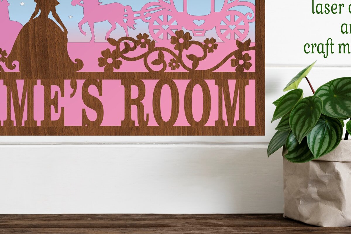 Σετ των 2 Intra απο ξύλο plywood 3mm-4mm πάχος – Πινακίδα ονόματος σκηνής Princess 3 Layer Δίασταση  20x20 cm INTRAFABR-76339327