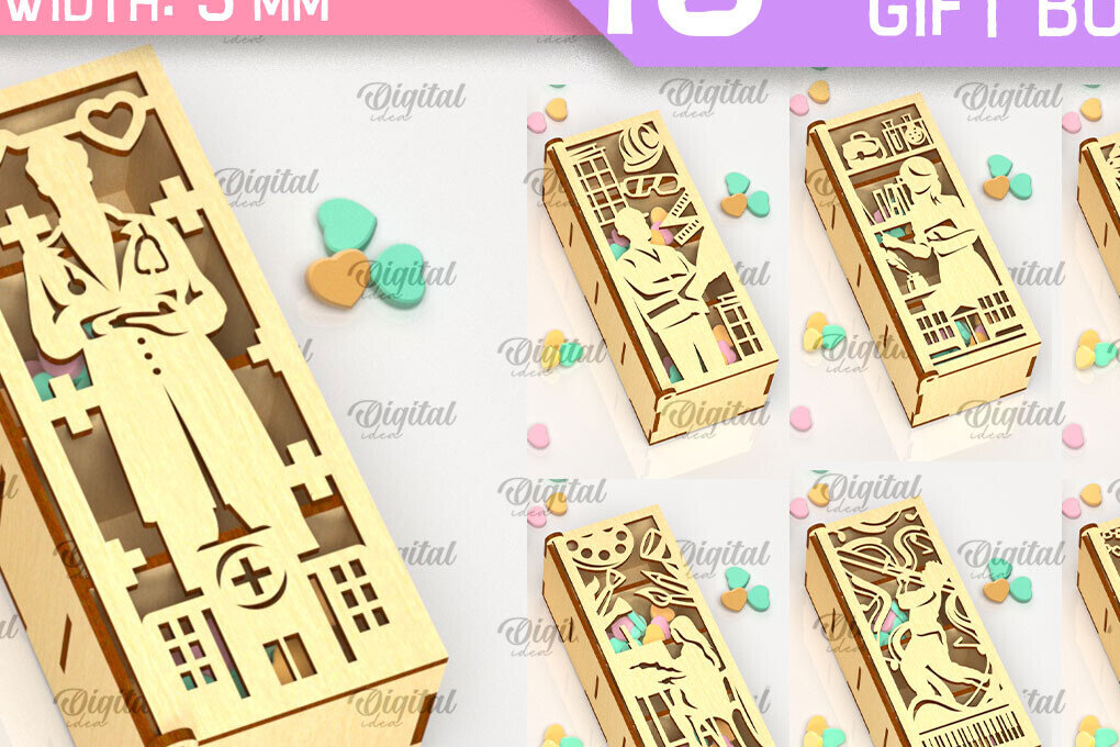 Σετ των 2 Intra απο ξύλο plywood 3mm-4mm πάχος – Επαγγελματικά κουτιά δώρου Πακέτο κοπής με λέιζερ Δίασταση  20x20 cm INTRAFABR-98270063