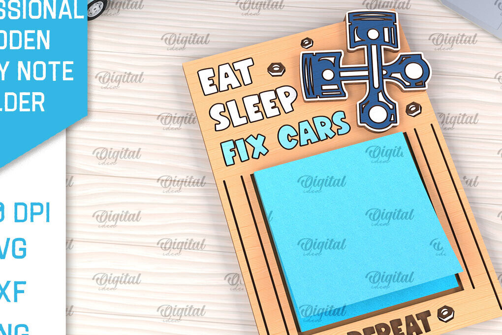 Σετ των 2 Intra απο ξύλο plywood 3mm-4mm πάχος – Επαγγελματική Sticky Note Holder Lasercut Δίασταση  20x20 cm INTRAFABR-99054016