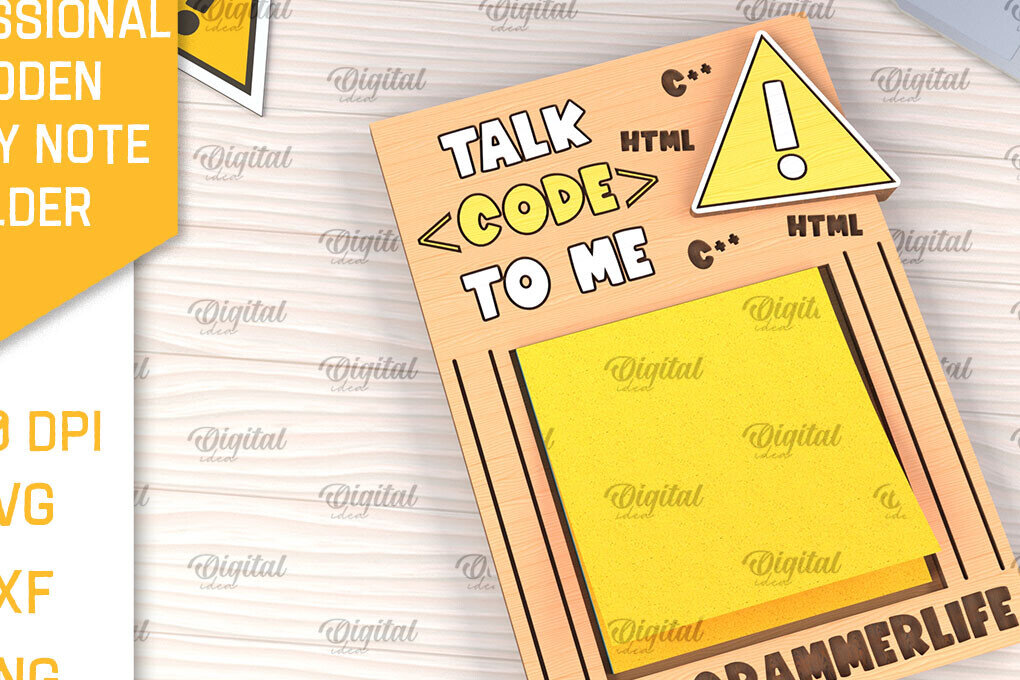 Σετ των 2 Intra απο ξύλο plywood 3mm-4mm πάχος – Επαγγελματική Sticky Note Holder Lasercut Δίασταση  20x20 cm INTRAFABR-99054093