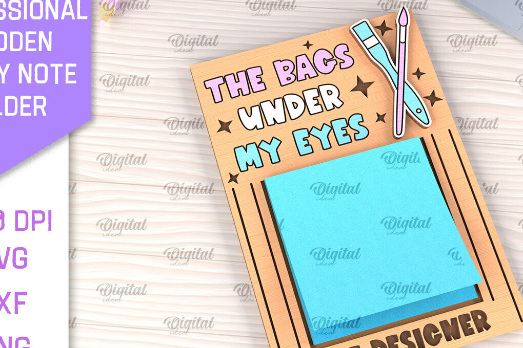 Σετ των 2 Intra απο ξύλο plywood 3mm-4mm πάχος – Επαγγελματική Sticky Note Holder Lasercut Δίασταση  20x20 cm INTRAFABR-99054206