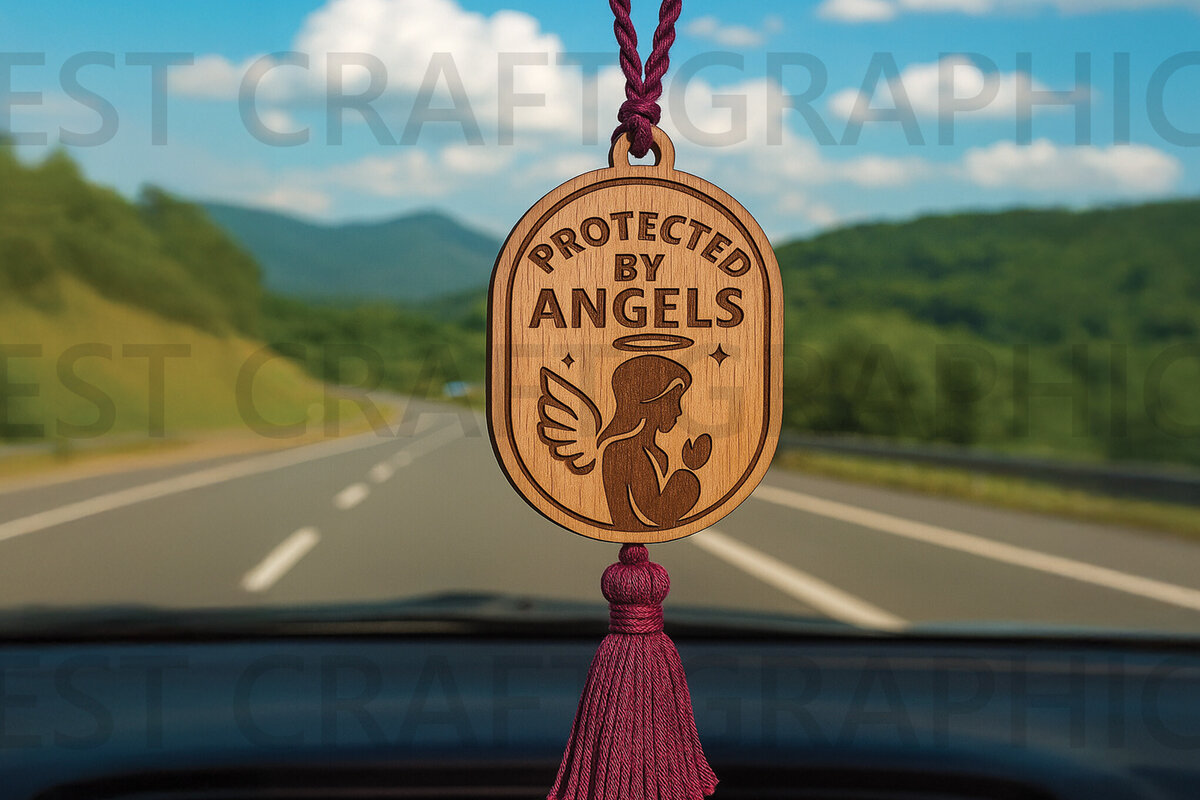 Σετ των 2 Intra απο ξύλο plywood 3mm-4mm πάχος – Προστατεύεται από την κρεμάστρα αυτοκινήτου Angels Δίασταση  20x20 cm INTRAFABR-124432837