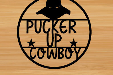 Σετ των 2 Intra απο ξύλο plywood 3mm-4mm πάχος – Pucker Up Cowboy Laser, μεταλλικό Δίασταση  20x20 cm INTRAFABR-87761026