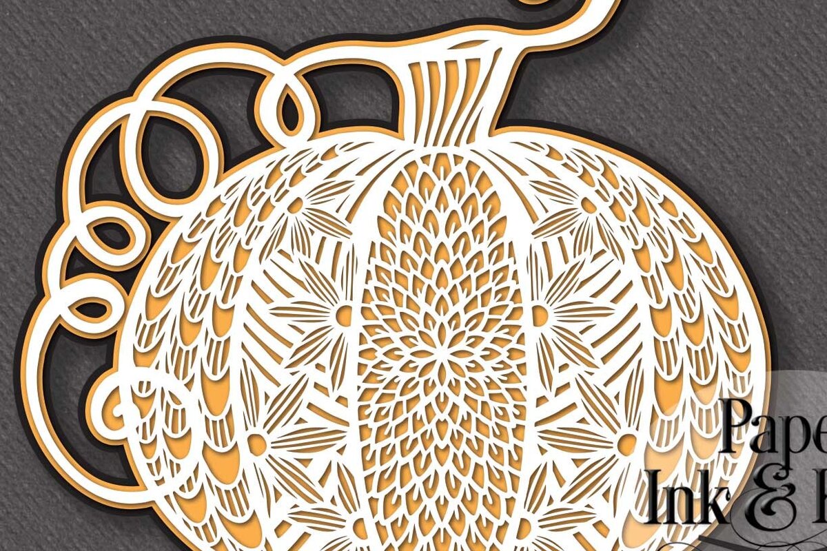 Σετ των 2 Intra απο ξύλο plywood 3mm-4mm πάχος – Πρότυπο φθινοπωρινής κοπής κολοκύθας 3 στρώσεων Δίασταση  20x20 cm INTRAFABR-17009809