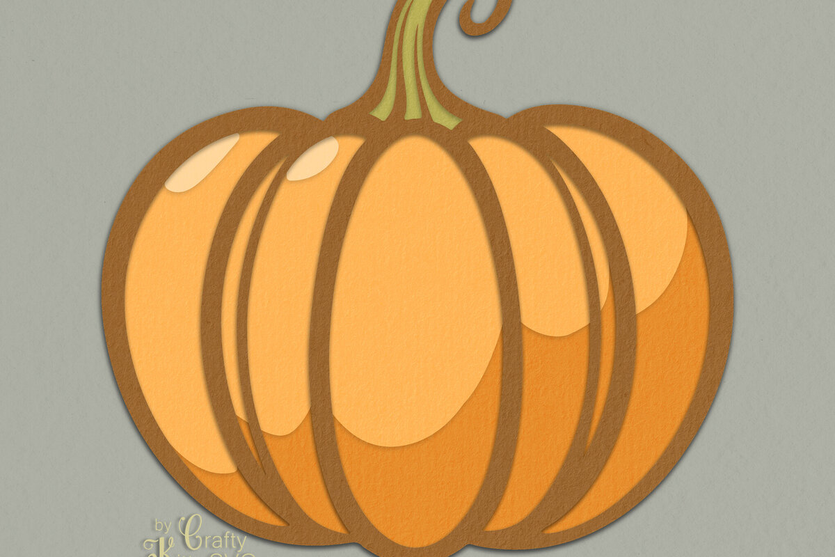 Σετ των 2 Intra απο ξύλο plywood 3mm-4mm πάχος – Κολοκύθα 3D Layer Papercut, Δίασταση  20x20 cm INTRAFABR-80815053