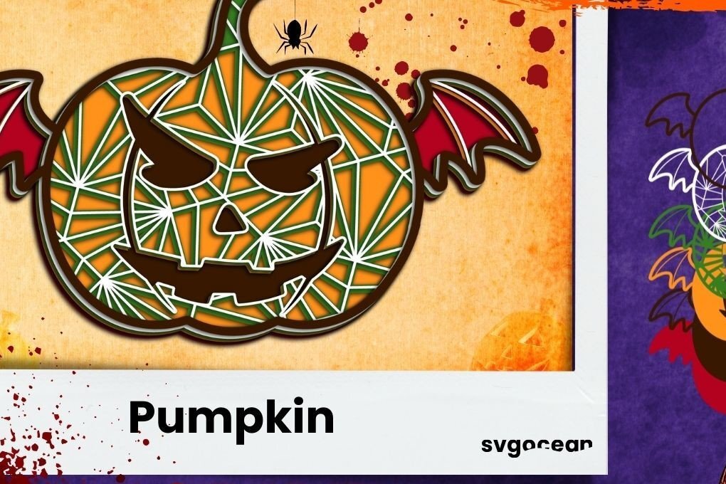 Σετ των 2 Intra απο ξύλο plywood 3mm-4mm πάχος – Κολοκύθα 3D Δίασταση  20x20 cm INTRAFABR-36603276