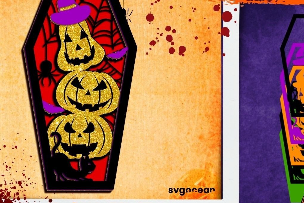 Σετ των 2 Intra απο ξύλο plywood 3mm-4mm πάχος – Κολοκύθα φέρετρο 3D Δίασταση  20x20 cm INTRAFABR-36604235