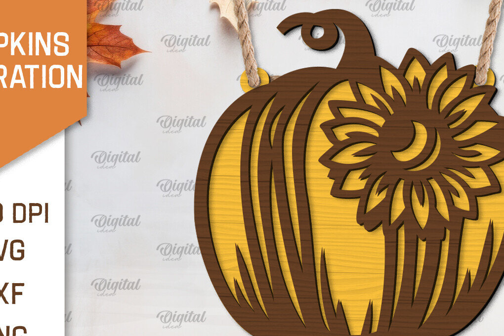 Σετ των 2 Intra απο ξύλο plywood 3mm-4mm πάχος –  κοπής λέιζερ διακόσμησης κολοκύθας Δίασταση  20x20 cm INTRAFABR-103860526