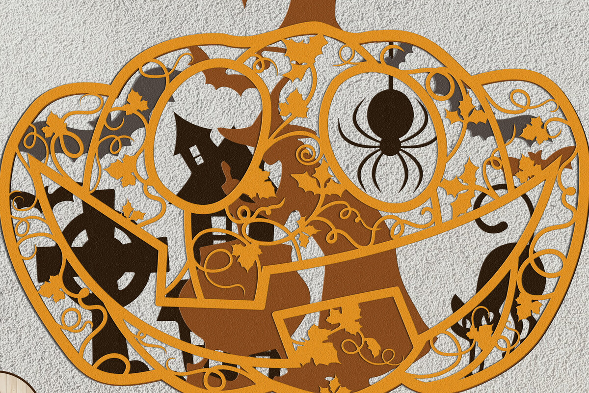 Σετ των 2 Intra απο ξύλο plywood 3mm-4mm πάχος – Κολοκύθα αποκριάτικα στολίδια κομμένο αρχείο Δίασταση  20x20 cm INTRAFABR-106215024