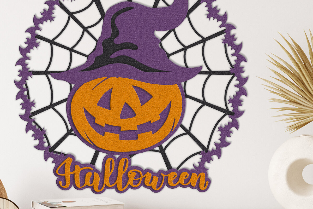 Σετ των 2 Intra απο ξύλο plywood 3mm-4mm πάχος – Κολοκύθα Halloween Δίασταση  20x20 cm INTRAFABR-17604624