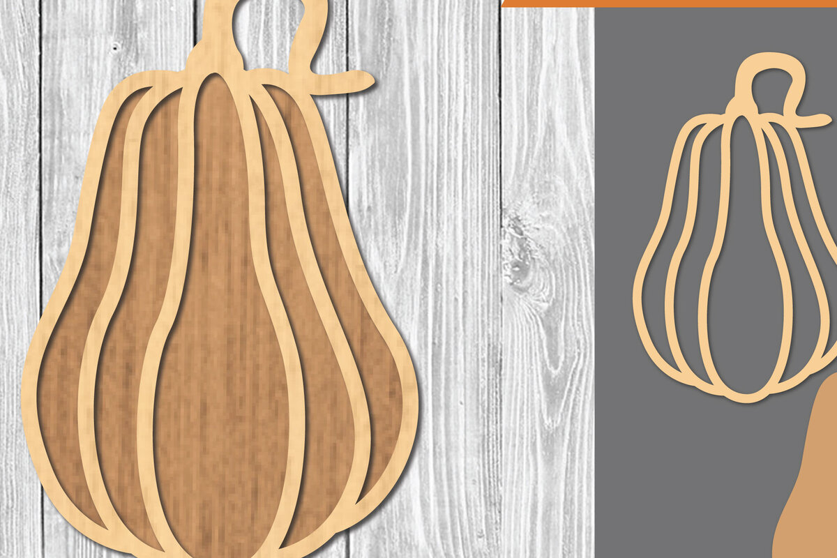 Σετ των 2 Intra απο ξύλο plywood 3mm-4mm πάχος – Διακόσμηση κοπής με λέιζερ κολοκύθας 1 Δίασταση  20x20 cm INTRAFABR-109511558