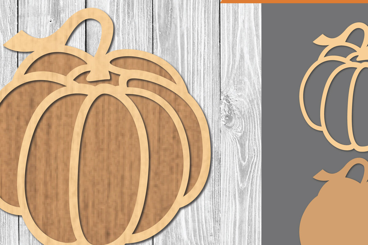 Σετ των 2 Intra απο ξύλο plywood 3mm-4mm πάχος – Διακόσμηση κοπής με λέιζερ κολοκύθας 2 Δίασταση  20x20 cm INTRAFABR-109511587