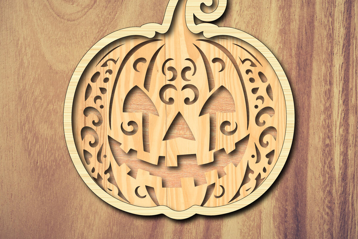 Σετ των 2 Intra απο ξύλο plywood 3mm-4mm πάχος – Αρχείο κοπής λέιζερ κολοκύθας για το Halloween Δίασταση  20x20 cm INTRAFABR-118219272