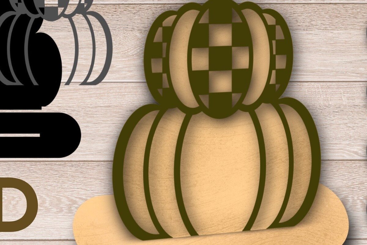 Σετ των 2 Intra απο ξύλο plywood 3mm-4mm πάχος – Pumpkin, Thanksgiving Δίασταση  20x20 cm INTRAFABR-34579125