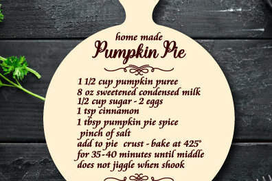 Σετ των 2 Intra απο ξύλο plywood 3mm-4mm πάχος – Συνταγή κολοκυθόπιτας κοπής με λέιζερ Δίασταση  20x20 cm INTRAFABR-102081576