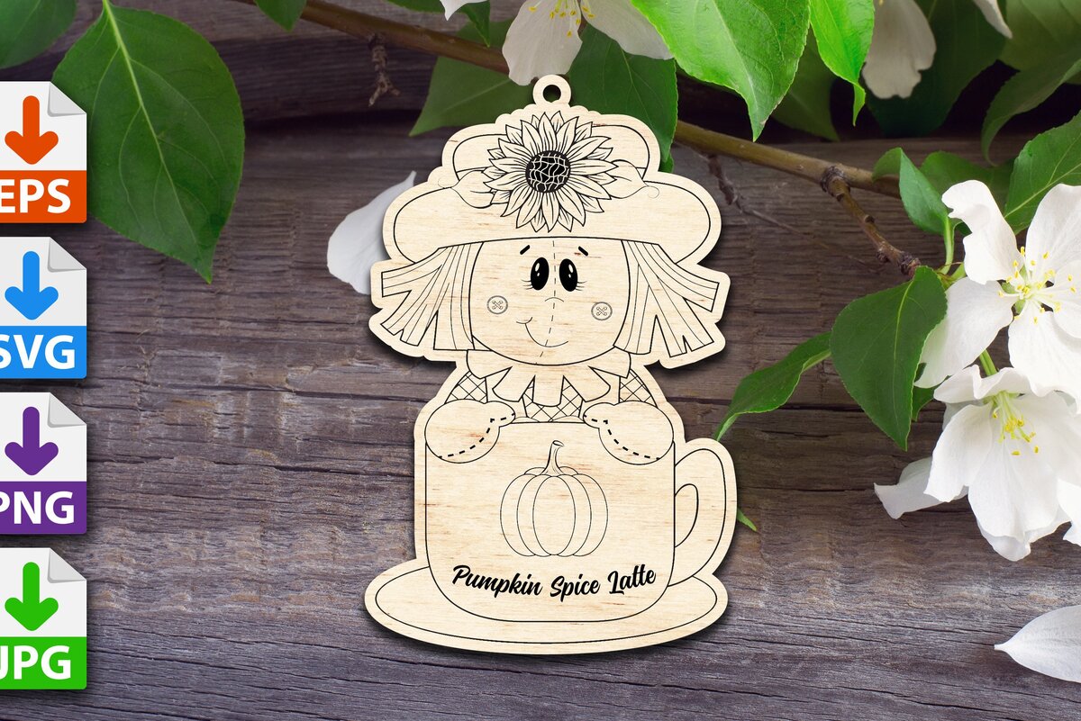 Σετ των 2 Intra απο ξύλο plywood 3mm-4mm πάχος – Pumpkin Spice Latte Δίασταση  20x20 cm INTRAFABR-40906599