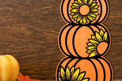 Σετ των 2 Intra απο ξύλο plywood 3mm-4mm πάχος – Pumpkin Stack Laser Cit Δίασταση  20x20 cm INTRAFABR-101469837