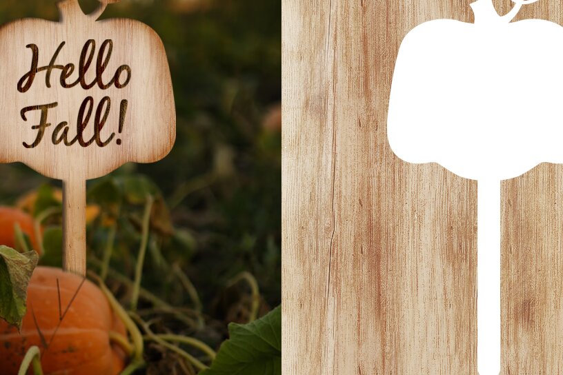 Σετ των 2 Intra απο ξύλο plywood 3mm-4mm πάχος – Πάσσαλο κολοκύθας, Ετικέτα κήπου, κάλυμμα κέικ Δίασταση  20x20 cm INTRAFABR-104623563