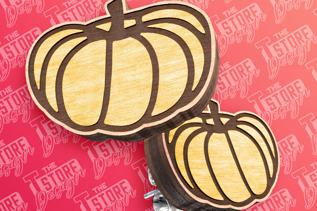 Σετ των 3 Intra απο ξύλο plywood 3mm-4mm πάχος – Σκουλαρίκια κολοκύθας με κούμπωμα λέιζερ Δίασταση  5x5 cm INTRAFABR-83536091