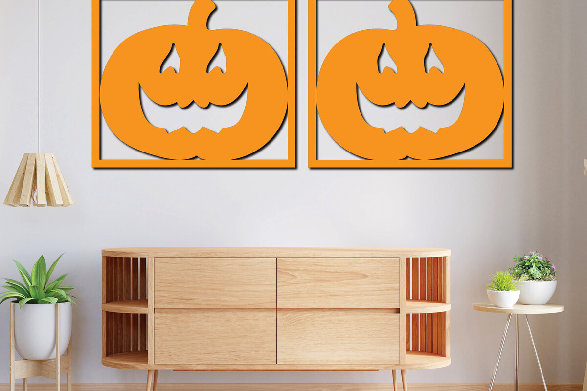 Intra απο ξύλο plywood 3mm-4mm πάχος –  κοπής με λέιζερ διακόσμηση τοίχου κολοκύθας 6 Δίασταση  40x30 cm INTRAFABR-78697309