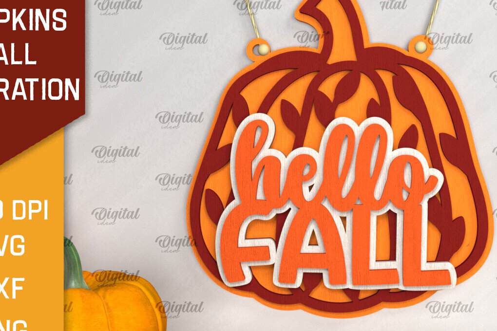 Intra απο ξύλο plywood 3mm-4mm πάχος – Διακόσμηση τοίχου με κολοκύθες LaserCut  Δίασταση  40x30 cm INTRAFABR-102890401