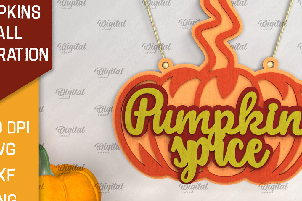 Intra απο ξύλο plywood 3mm-4mm πάχος – Διακόσμηση τοίχου με κολοκύθες LaserCut  Δίασταση  40x30 cm INTRAFABR-102890452