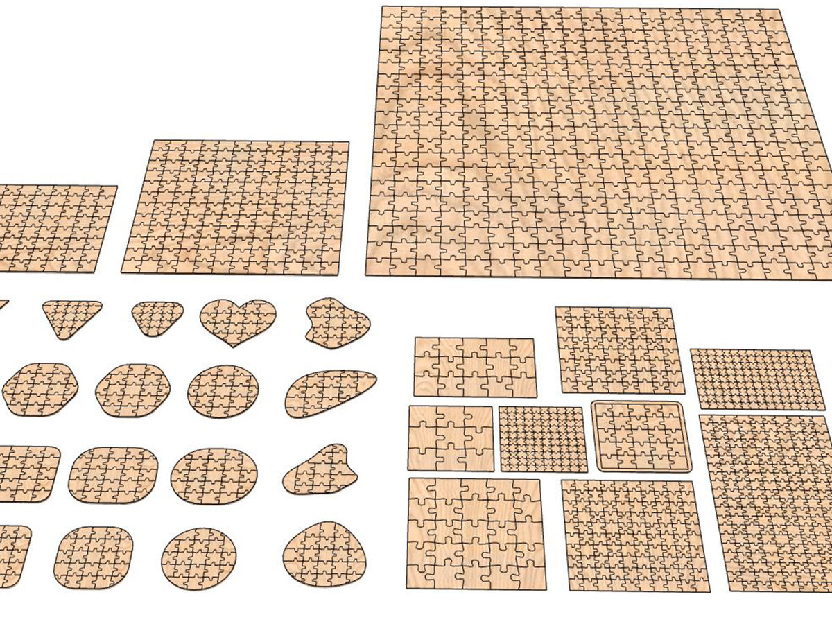 Σετ των 2 Intra απο ξύλο plywood 3mm-4mm πάχος – Πακέτο παζλ Δίασταση  20x20 cm INTRAFABR-25548149