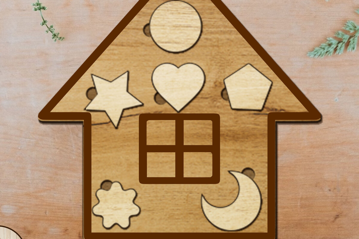 Σετ των 2 Intra απο ξύλο plywood 3mm-4mm πάχος – Παζλ για παιδιά, πρότυπο κοπής σε στρώσεις Δίασταση  20x20 cm INTRAFABR-87878032