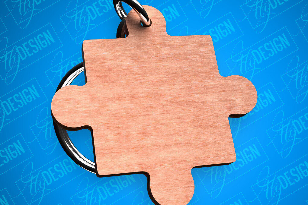 Σετ των 3 Intra απο ξύλο plywood 3mm-4mm πάχος – Μπρελόκ Puzzle Shapes Δίασταση  5x5 cm INTRAFABR-82325722