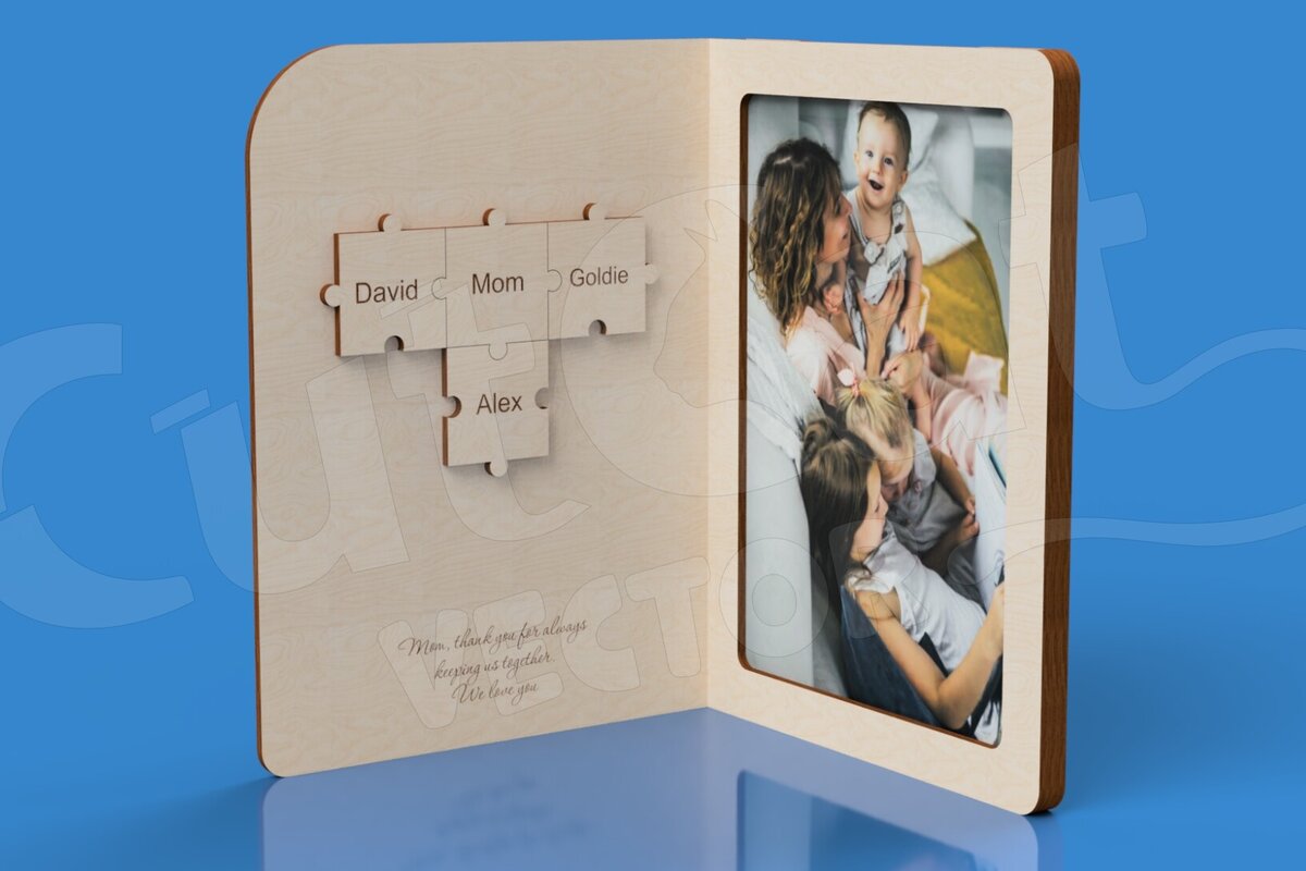 Σετ των 2 Intra απο ξύλο plywood 3mm-4mm πάχος – Πακέτο αρχείων παζλ φωτογραφιών Laser Δίασταση  20x20 cm INTRAFABR-121996399