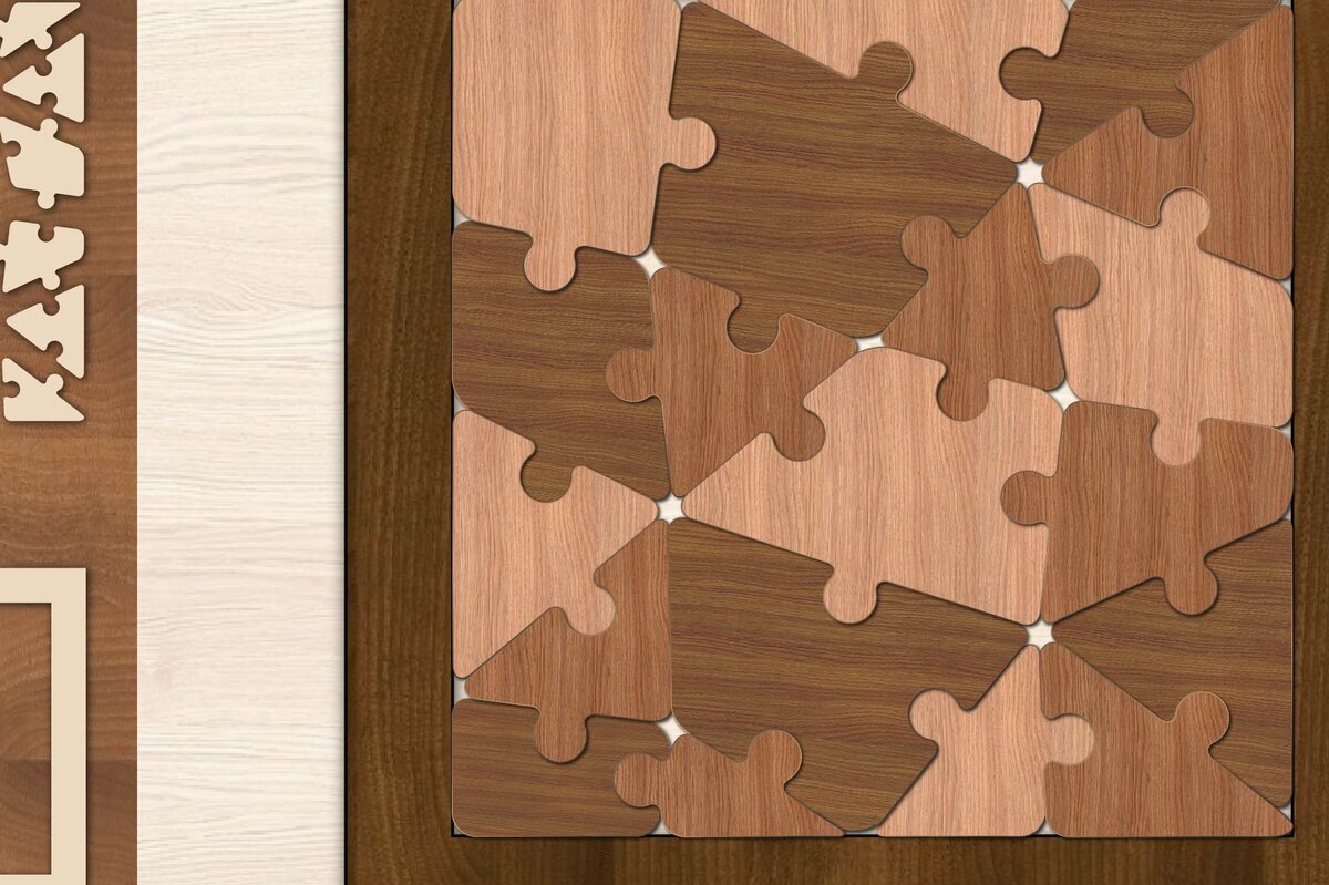 Σετ των 2 Intra απο ξύλο plywood 3mm-4mm πάχος – Παζλ, Αποκοπή αρχείου, Παζλ Δίασταση  20x20 cm INTRAFABR-10303068