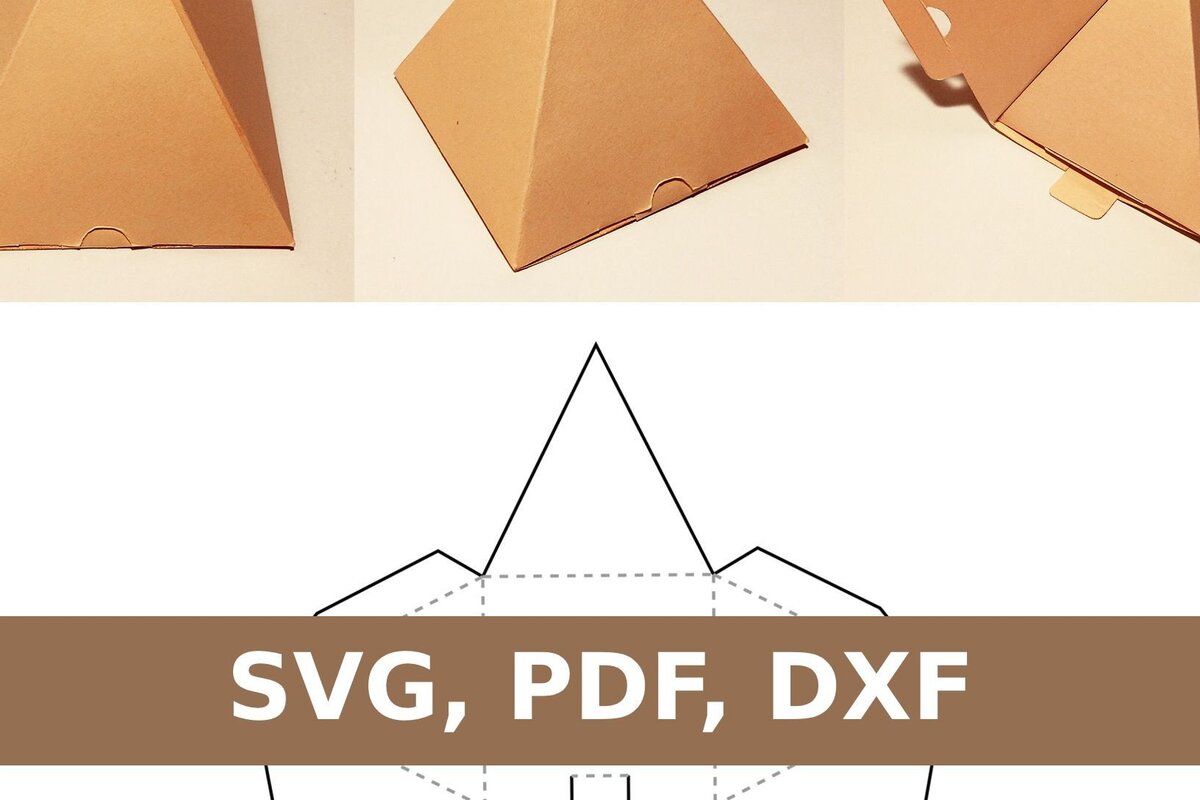 Σετ των 2 Intra απο ξύλο plywood 3mm-4mm πάχος – Κουτί πυραμίδας Δίασταση  20x20 cm INTRAFABR-33152607