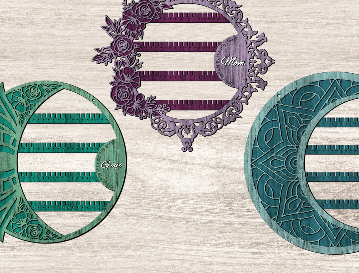 Σετ των 2 Intra απο ξύλο plywood 3mm-4mm πάχος – Σετ σταντ σκουλαρικιών Queen Flowers Δίασταση  20x20 cm INTRAFABR-26062702