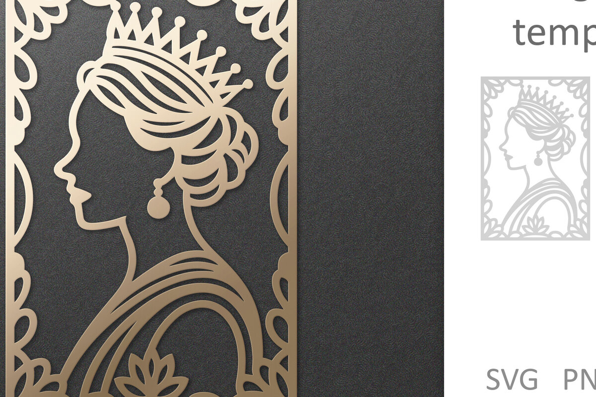 Intra απο ξύλο plywood 3mm-4mm πάχος – Διακόσμηση κοπής με λέιζερ πάνελ τοίχου Queen Δίασταση  40x30 cm INTRAFABR-121833003