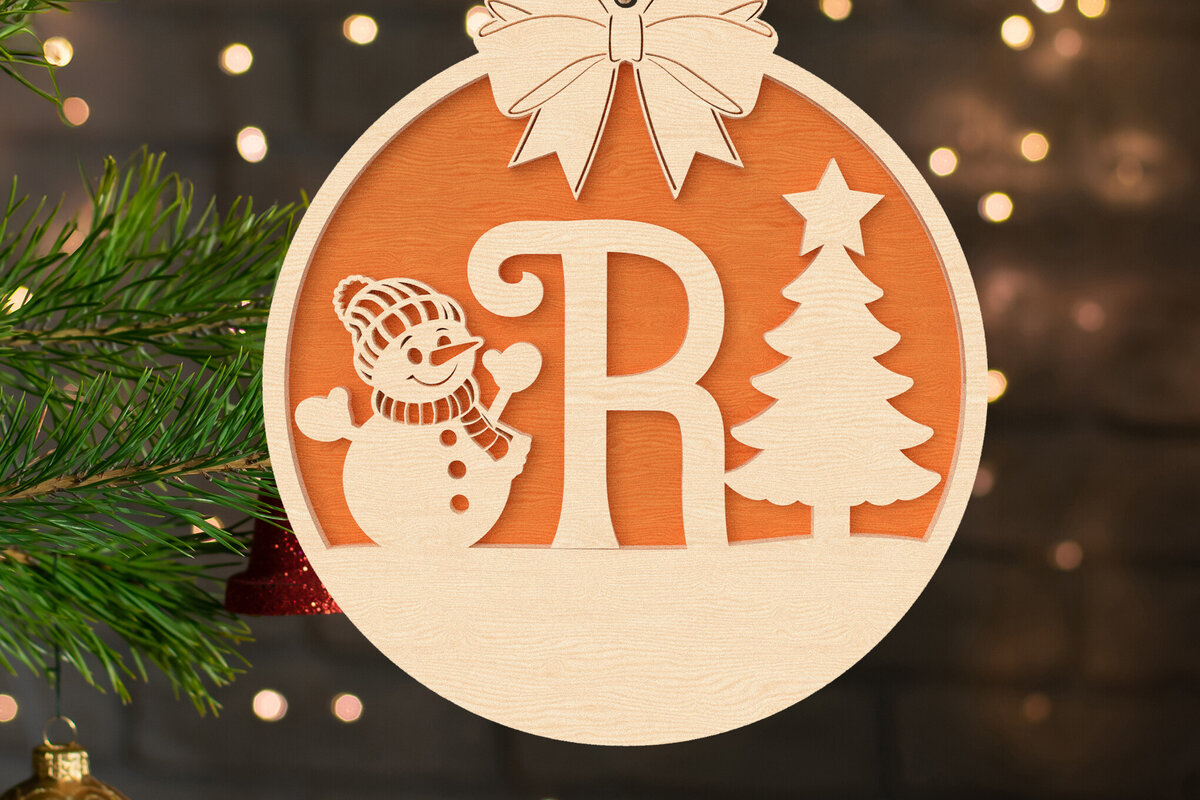 Σετ των 2 Intra απο ξύλο plywood 3mm-4mm πάχος – R Αρχικό χριστουγεννιάτικο στολίδι Δίασταση  20x20 cm INTRAFABR-107430353