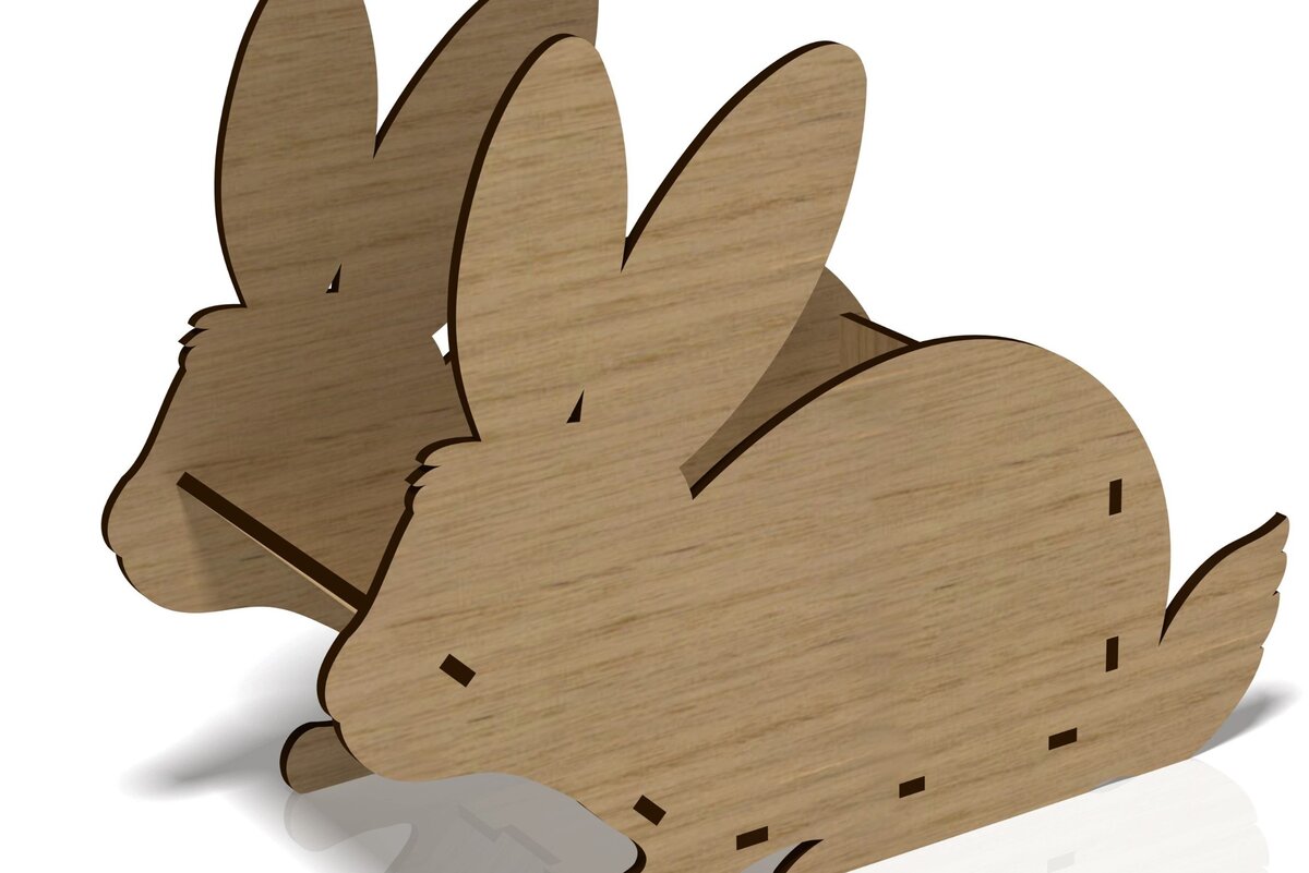 Σετ των 2 Intra απο ξύλο plywood 3mm-4mm πάχος – Rabbit Box, Animal Box, File Δίασταση  20x20 cm INTRAFABR-41134087
