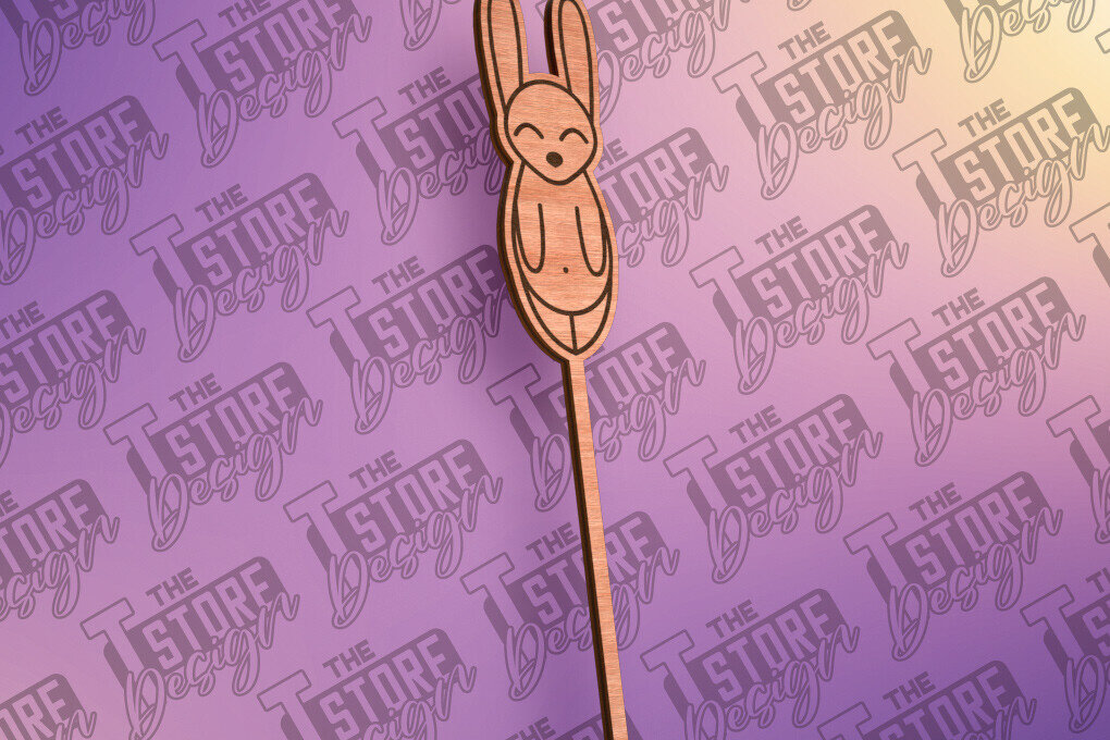 Σετ των 2 Intra απο ξύλο plywood 3mm-4mm πάχος – Rabbit Cake Topper  Δίασταση  20x20 cm INTRAFABR-80948467