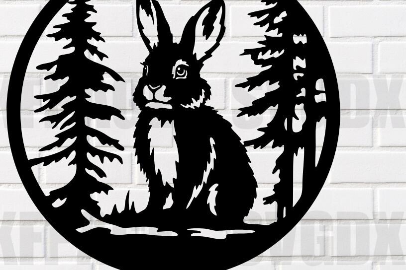 Σετ των 2 Intra απο ξύλο plywood 3mm-4mm πάχος – Κουνέλι στην ερημιά Δίασταση  20x20 cm INTRAFABR-115222732