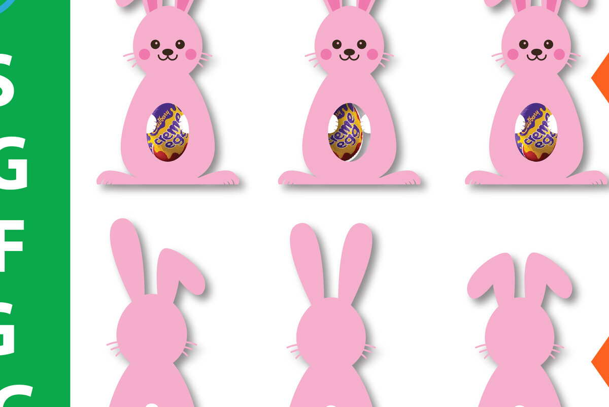 Σετ των 2 Intra απο ξύλο plywood 3mm-4mm πάχος – Κουνέλι Kinder Σχέδια Αυγοθήκης Γραφικό Δίασταση  20x20 cm INTRAFABR-25884113