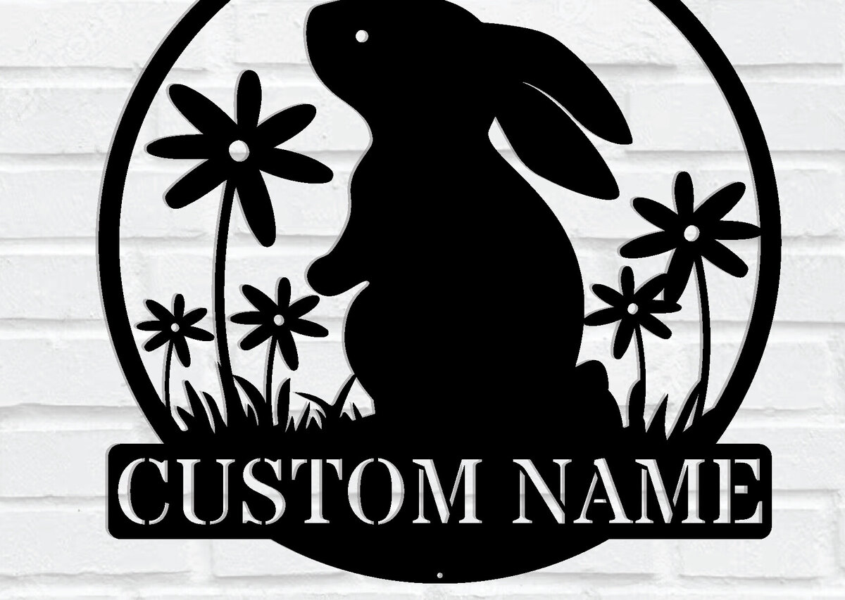 Σετ των 2 Intra απο ξύλο plywood 3mm-4mm πάχος –  επιγραφή Rabbit Δίασταση  20x20 cm INTRAFABR-114622607