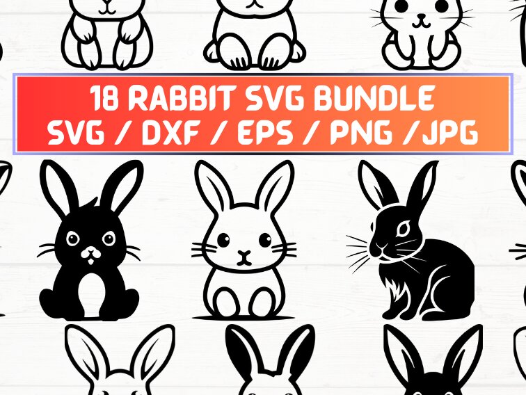 Σετ των 2 Intra απο ξύλο plywood 3mm-4mm πάχος – Rabbit, DXF, EPS, JPG, PNG Δίασταση  20x20 cm INTRAFABR-115722510