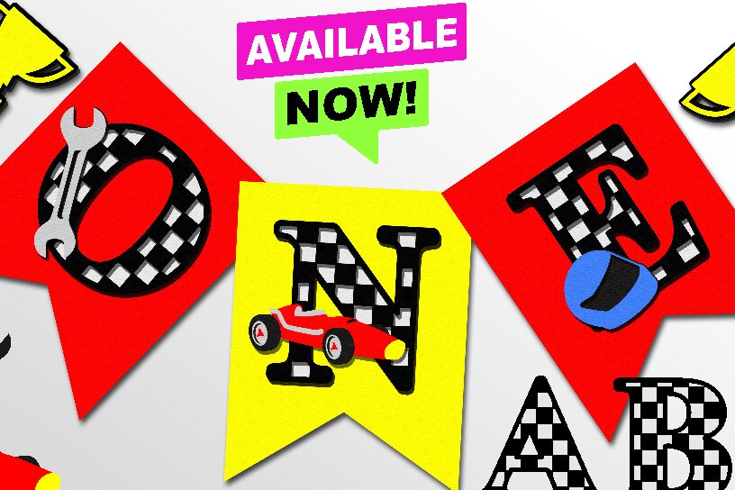 Σετ των 2 Intra απο ξύλο plywood 3mm-4mm πάχος – Race Car Alphabet 3D Δίασταση  20x20 cm INTRAFABR-100185286