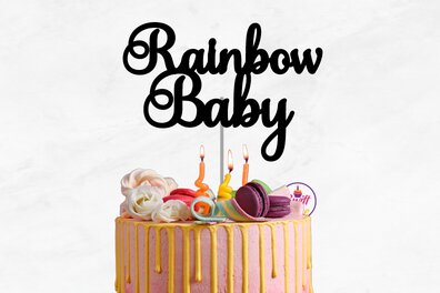 Σετ των 2 Intra απο ξύλο plywood 3mm-4mm πάχος – Rainbow Baby Cake Topper Δίασταση  20x20 cm INTRAFABR-75260052