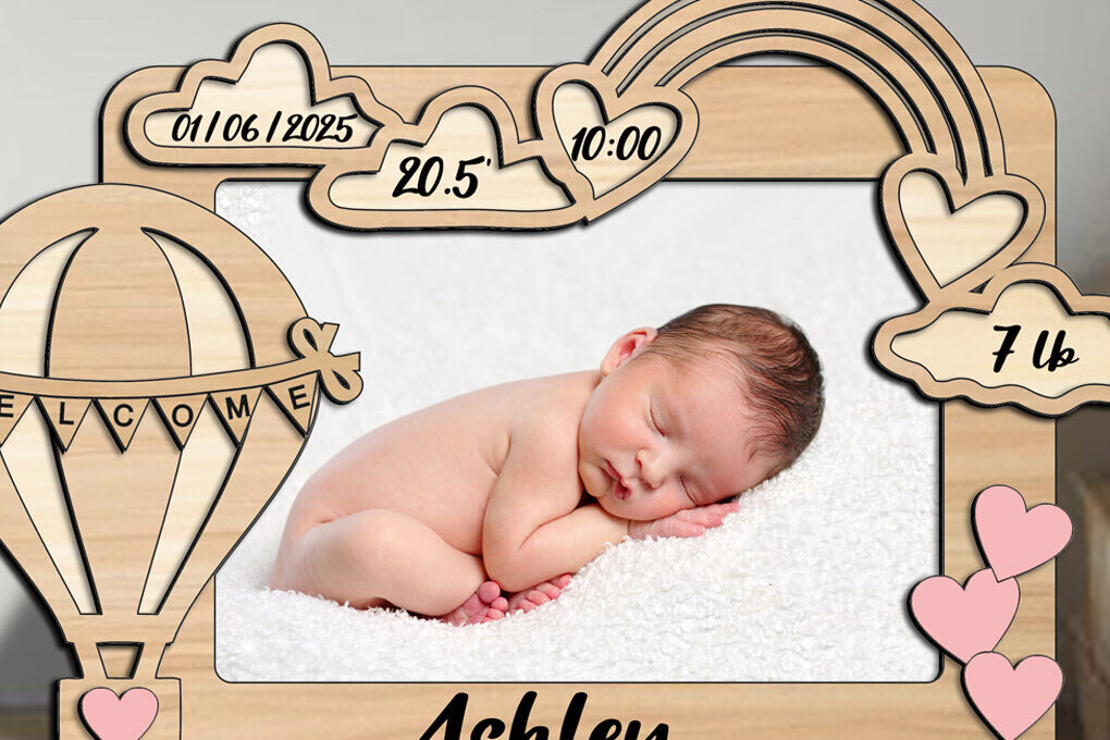 Σετ των 2 Intra απο ξύλο plywood 3mm-4mm πάχος – Rainbow Baby Κορνίζα Φωτογραφία Νεογέννητο Δίασταση  20x20 cm INTRAFABR-103242628