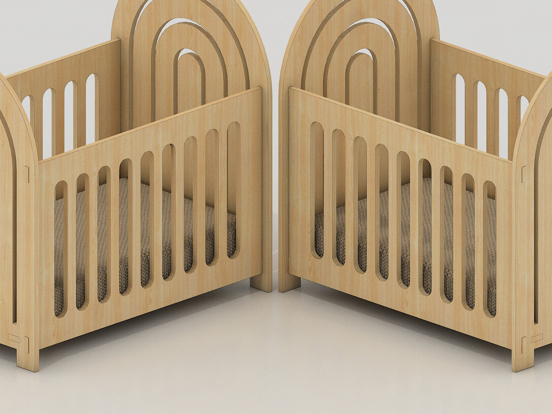 Σετ των 2 Intra απο ξύλο plywood 3mm-4mm πάχος – Αρχεία λέιζερ Rainbow Cradle Lightburn 258 Δίασταση  20x20 cm INTRAFABR-53993651