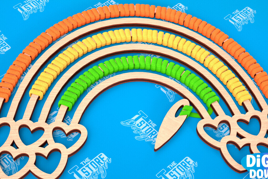 Σετ των 2 Intra απο ξύλο plywood 3mm-4mm πάχος – Rainbow Craft Kit | Είδη χειροτεχνίας | CNC Δίασταση  20x20 cm INTRAFABR-103048730