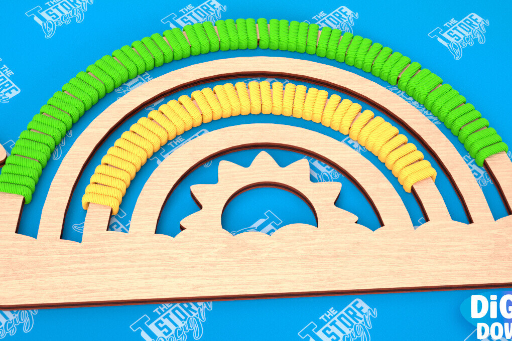 Σετ των 2 Intra απο ξύλο plywood 3mm-4mm πάχος – Rainbow Craft Kit | Είδη χειροτεχνίας | CNC Δίασταση  20x20 cm INTRAFABR-103048735