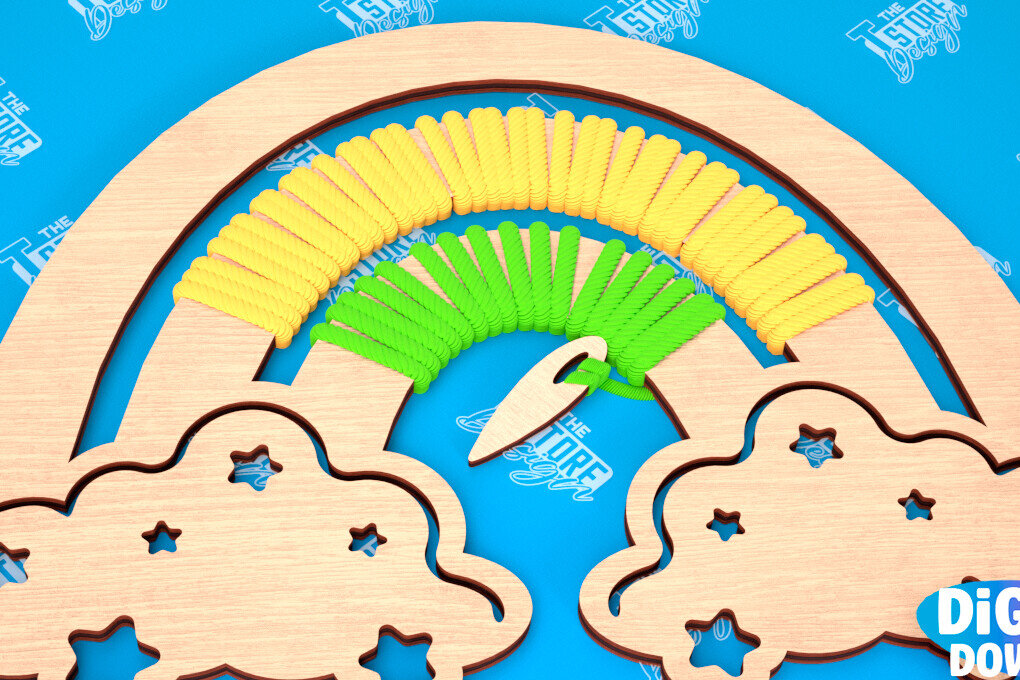 Σετ των 2 Intra απο ξύλο plywood 3mm-4mm πάχος – Rainbow Craft Kit | Είδη χειροτεχνίας | CNC Δίασταση  20x20 cm INTRAFABR-103048747