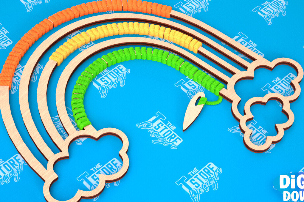 Σετ των 2 Intra απο ξύλο plywood 3mm-4mm πάχος – Rainbow Craft Kit | Είδη χειροτεχνίας | CNC Δίασταση  20x20 cm INTRAFABR-103048762